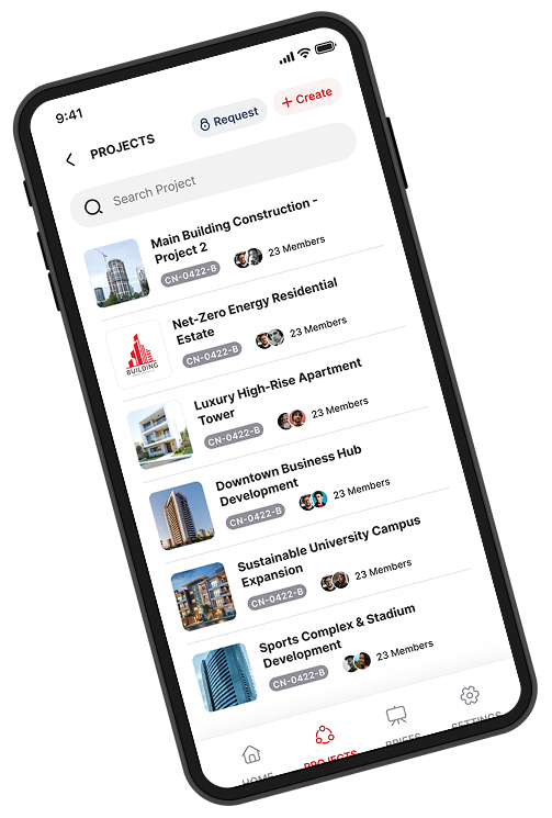 InstaResolv Projects Screen